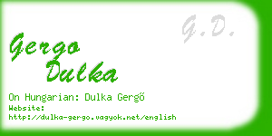 gergo dulka business card