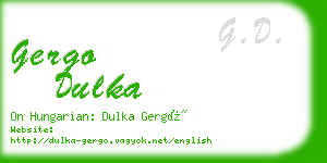 gergo dulka business card